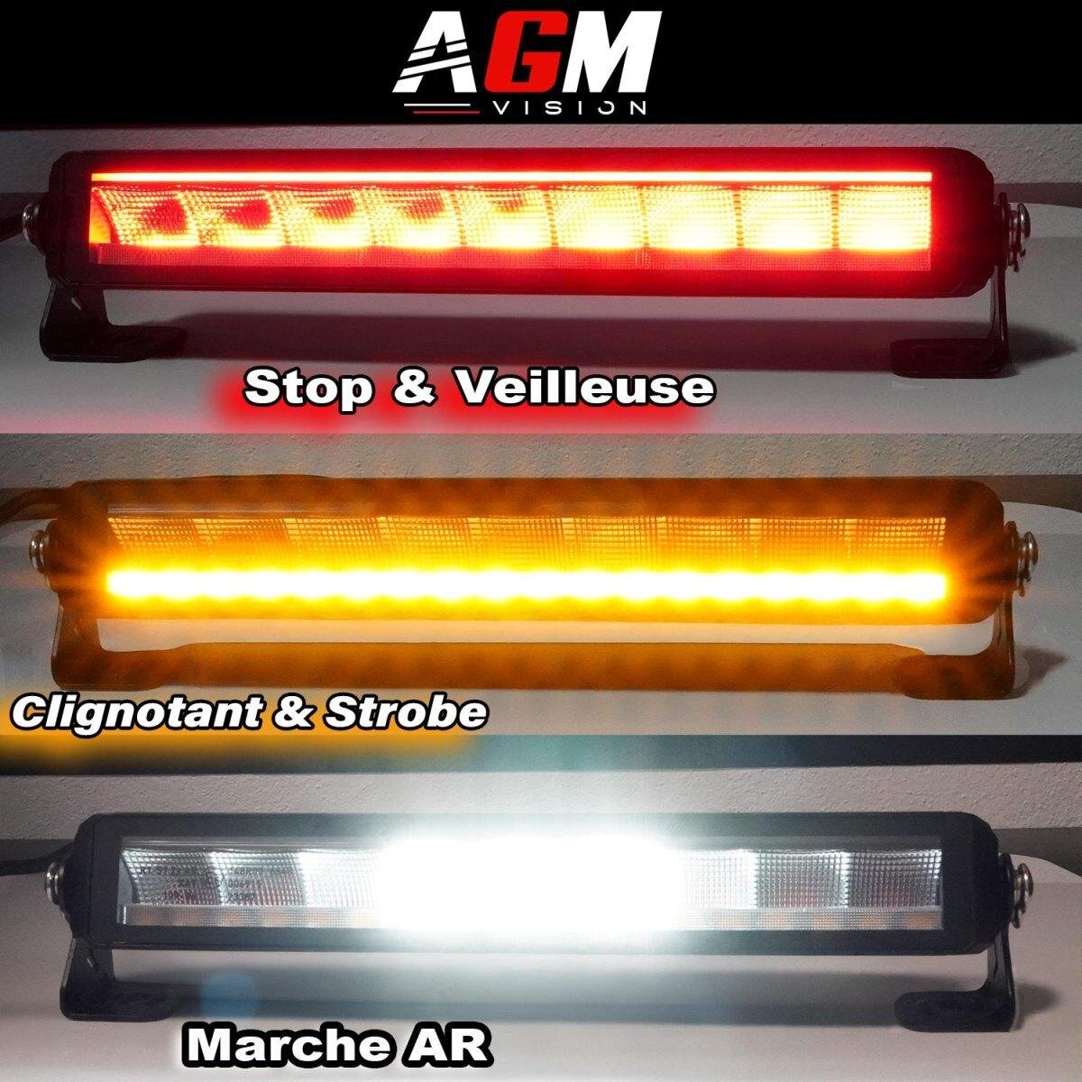 Barre LED arrière 35 cm 5 fonctions 20 Watts