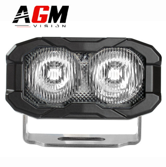 Kit 2 Mini Barres LED Moto Race Pro Flood 60W + Veilleuse Orange