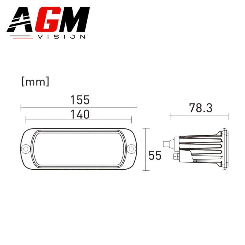 Mini barre LED arrière encastrable 12 cm 5 fonctions