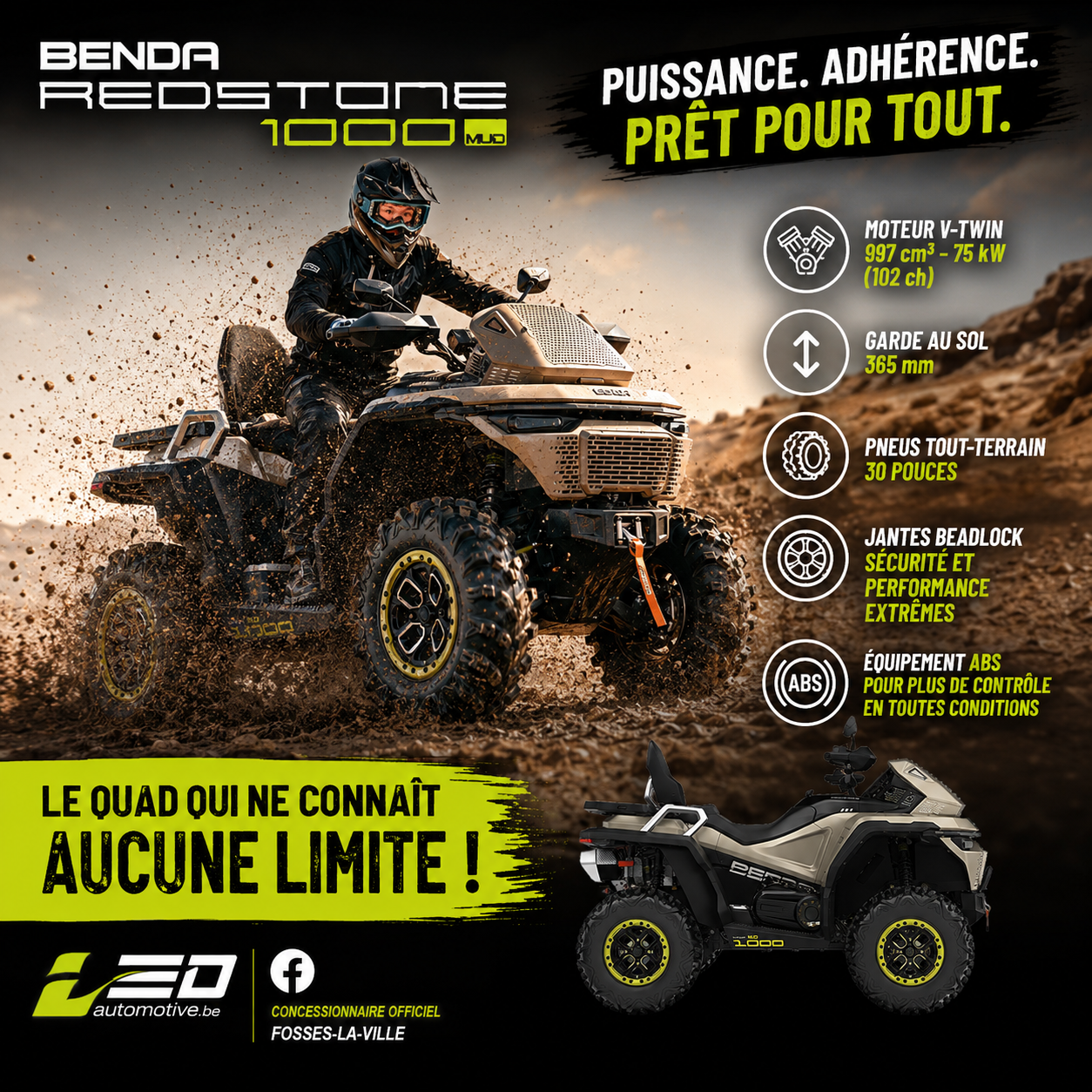 REDSTONE 1000 MUD + ABS CHASSIS LONG EN PRéCOMMANDE